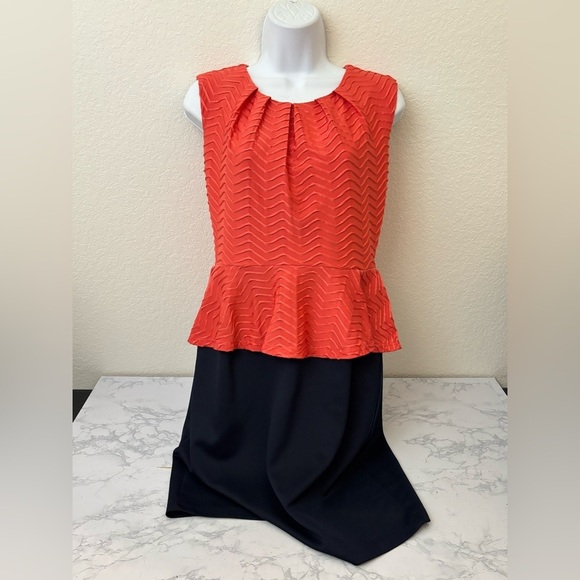 Enfocus Studio Dresses & Skirts - EN FOCUS STUDIO Pullover Dress Skirt Women’s 8 Blue Orange Pleated​​